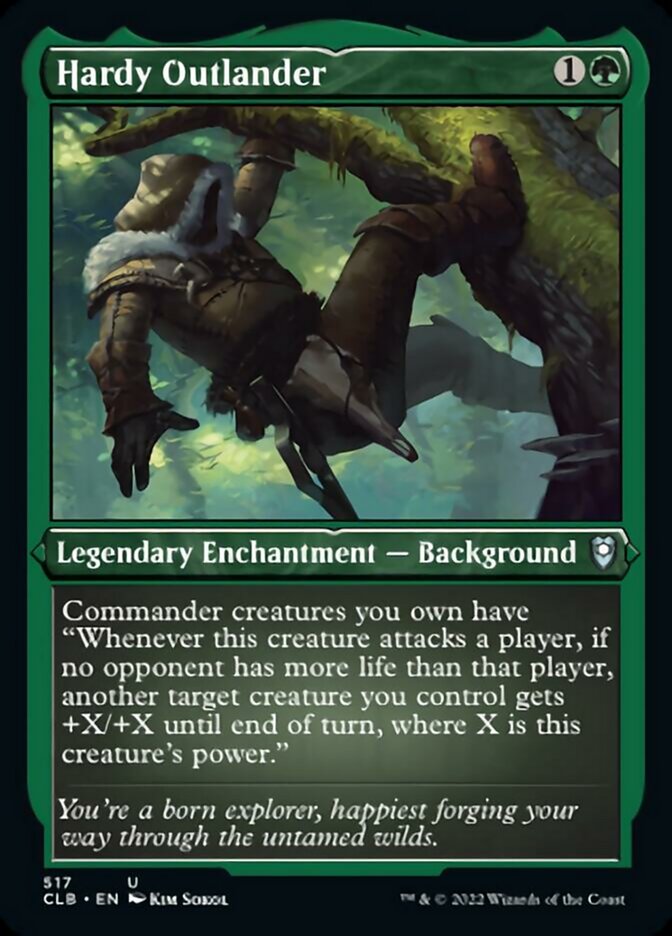 Hardy Outlander (Foil Etched) [Commander Legends: Battle for Baldur's Gate] | Exor Games Bridgewater