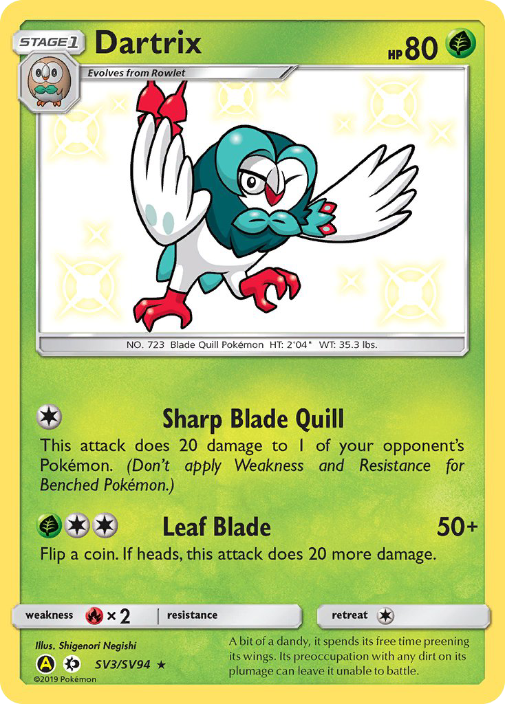 Dartrix (SV3/SV94) [Sun & Moon: Hidden Fates - Shiny Vault] | Exor Games Bridgewater