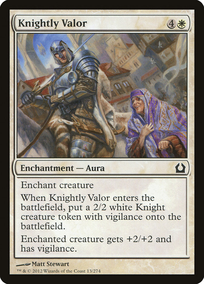 Knightly Valor [Return to Ravnica] | Exor Games Bridgewater
