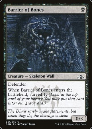 Barrier of Bones [Guilds of Ravnica] | Exor Games Bridgewater