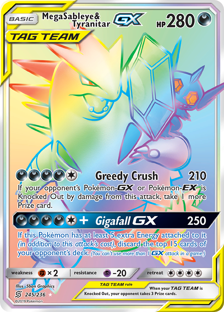 Mega Sableye & Tyranitar GX (245/236) [Sun & Moon: Unified Minds] | Exor Games Bridgewater