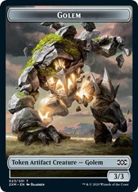 Golem // Elf Warrior Double-sided Token [Double Masters Tokens] | Exor Games Bridgewater