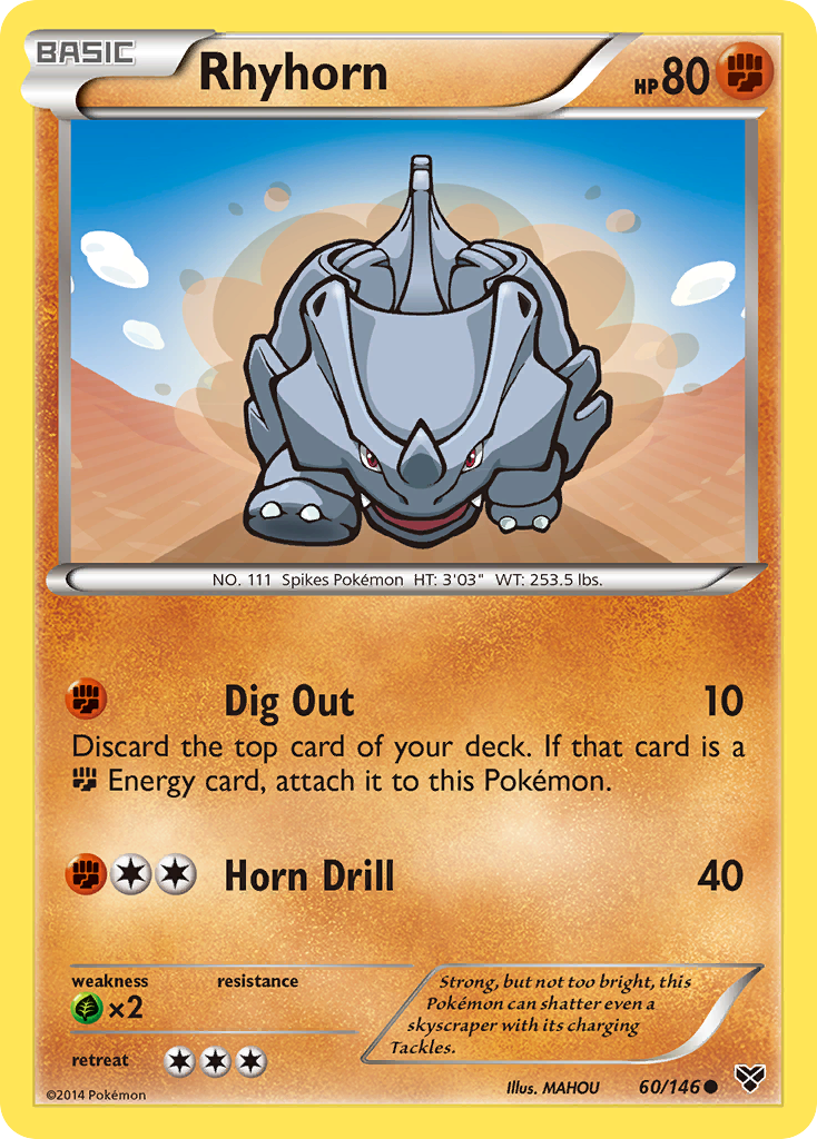 Rhyhorn (60/146) [XY: Base Set] | Exor Games Bridgewater