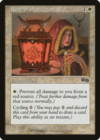 Rune of Protection: Red [Urza's Saga] | Exor Games Bridgewater