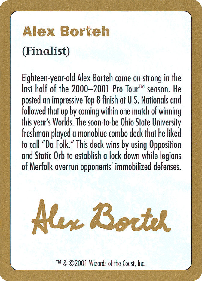 Alex Borteh Bio [World Championship Decks 2001] | Exor Games Bridgewater