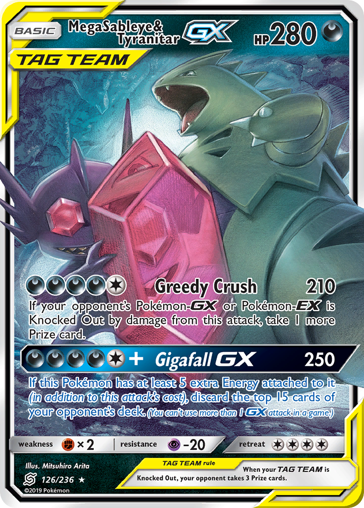 Mega Sableye & Tyranitar GX (126/236) [Sun & Moon: Unified Minds] | Exor Games Bridgewater