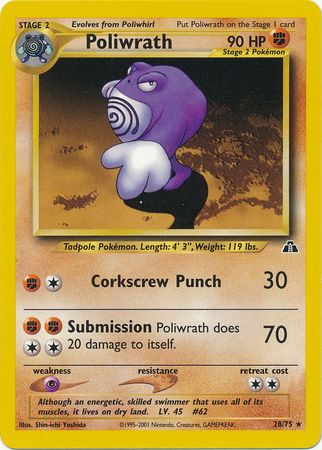 Poliwrath (28/75) [Neo Discovery Unlimited] | Exor Games Bridgewater