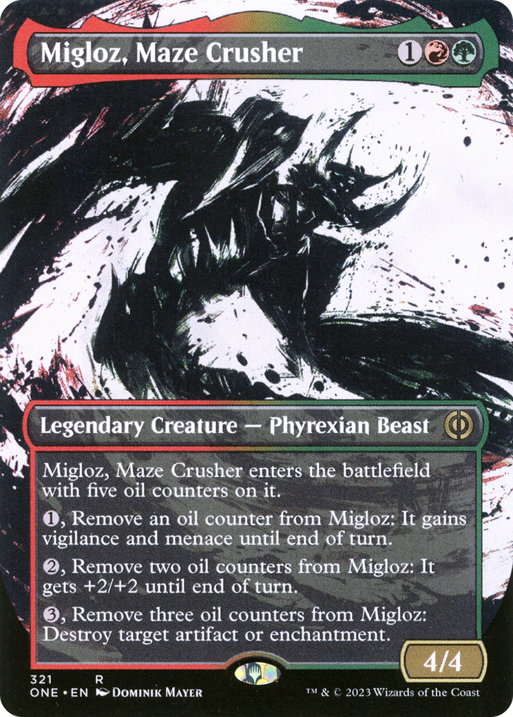 Migloz, Maze Crusher (Borderless Ichor) [Phyrexia: All Will Be One] | Exor Games Bridgewater