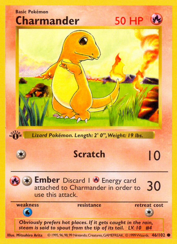 Charmander (46/102) (Shadowless) [Base Set 1st Edition] | Exor Games Bridgewater