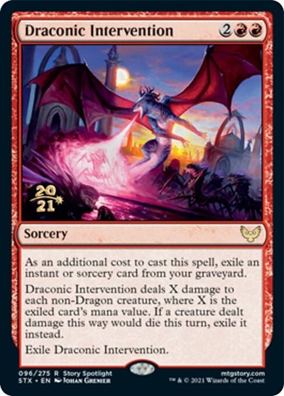 Draconic Intervention [Strixhaven: School of Mages Prerelease Promos] | Exor Games Bridgewater