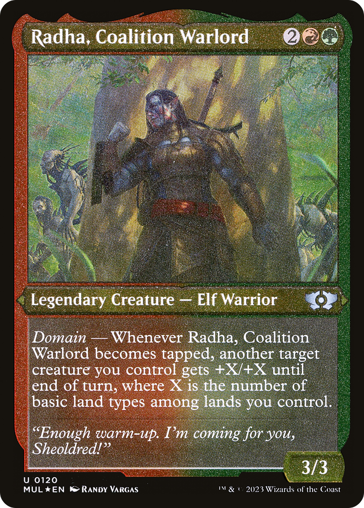 Radha, Coalition Warlord (Foil Etched) [Multiverse Legends] | Exor Games Bridgewater