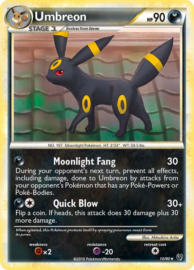 Umbreon (10/90) (Cracked Ice Holo) (Theme Deck Exclusive) [HeartGold & SoulSilver: Undaunted] | Exor Games Bridgewater