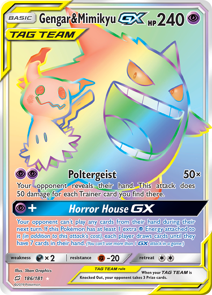 Gengar & Mimikyu GX (186/181) [Sun & Moon: Team Up] | Exor Games Bridgewater