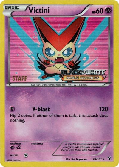 Victini (43/101) (Staff Prerelease Promo) [Black & White: Black Star Promos] | Exor Games Bridgewater