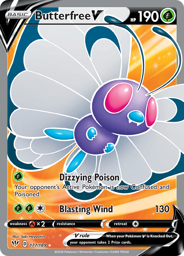 Butterfree V (177/189) [Sword & Shield: Darkness Ablaze] | Exor Games Bridgewater