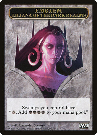 Emblem - Liliana of the Dark Realms [Magic 2013 Tokens] | Exor Games Bridgewater