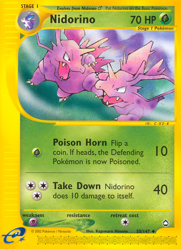 Nidorino (55/147) [Aquapolis] | Exor Games Bridgewater