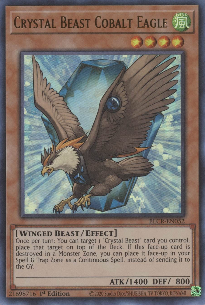 Crystal Beast Cobalt Eagle [BLCR-EN052] Ultra Rare | Exor Games Bridgewater