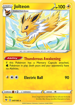 Jolteon (047/185) [Sword & Shield: Vivid Voltage] | Exor Games Bridgewater