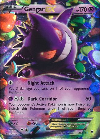 Gengar EX (34/119) (Jumbo Card) [XY: Phantom Forces] | Exor Games Bridgewater