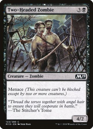 Two-Headed Zombie [Core Set 2019] | Exor Games Bridgewater