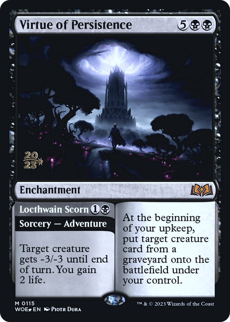 Virtue of Persistence // Locthwain Scorn [Wilds of Eldraine Prerelease Promos] | Exor Games Bridgewater