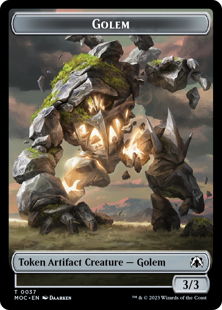 Golem // Blood Double-Sided Token [March of the Machine Commander Tokens] | Exor Games Bridgewater