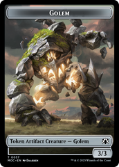 Golem // Clue Double-Sided Token [March of the Machine Commander Tokens] | Exor Games Bridgewater