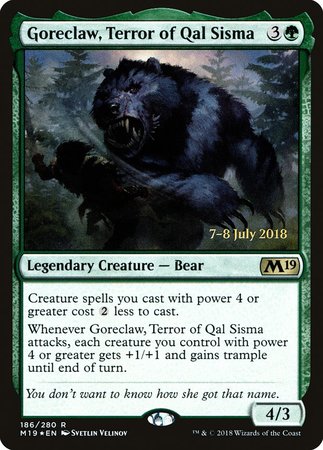 Goreclaw, Terror of Qal Sisma [Core Set 2019 Promos] | Exor Games Bridgewater