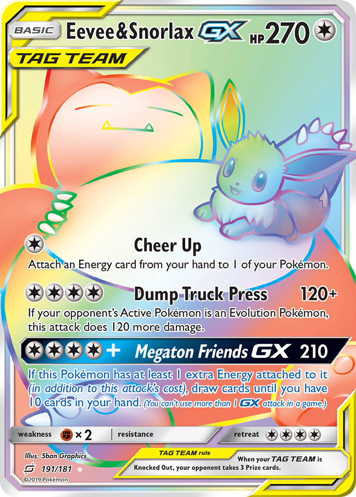 Eevee & Snorlax GX (191/181) [Sun & Moon: Team Up] | Exor Games Bridgewater