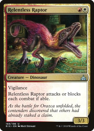 Relentless Raptor [Rivals of Ixalan] | Exor Games Bridgewater