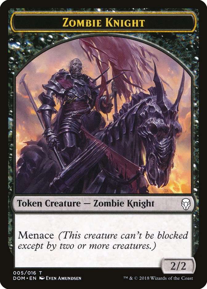 Zombie Knight [Dominaria Tokens] | Exor Games Bridgewater