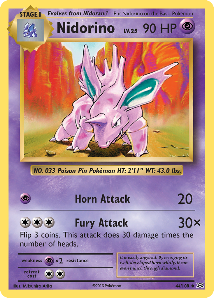 Nidorino (44/108) [XY: Evolutions] | Exor Games Bridgewater