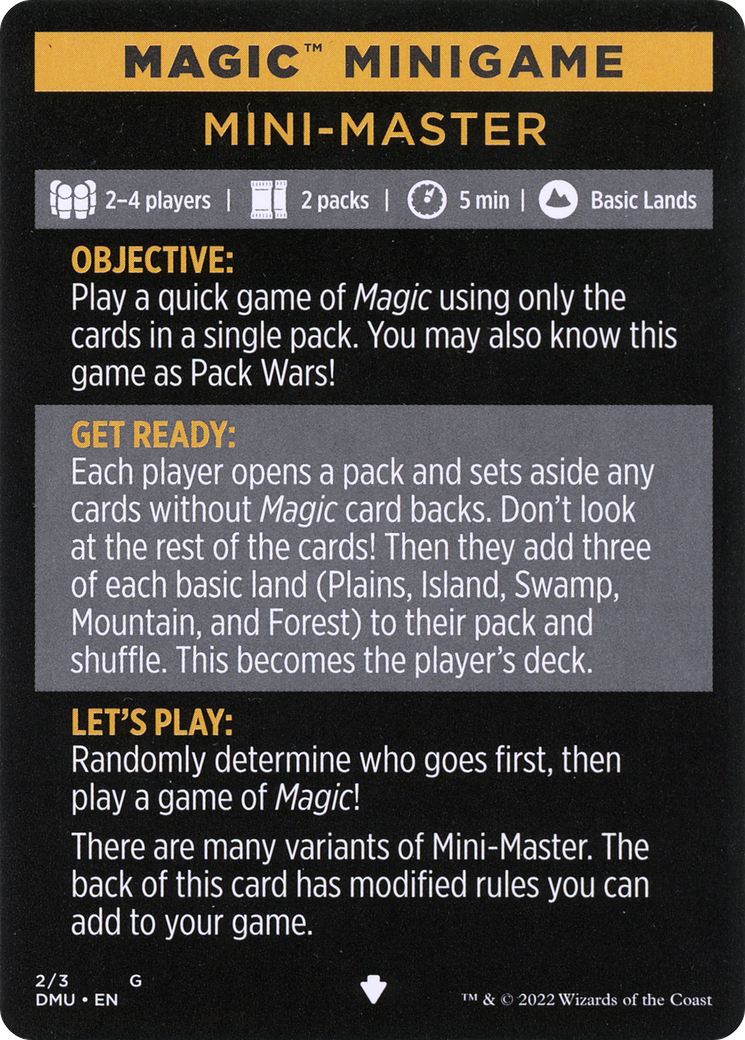 Mini-Master (Magic Minigame) [Commander Legends: Battle for Baldur's Gate Minigame] | Exor Games Bridgewater