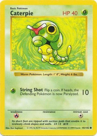 Caterpie (45/102) [Base Set Shadowless Unlimited] | Exor Games Bridgewater