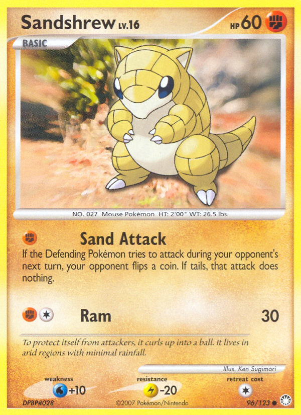 Sandshrew (96/123) [Diamond & Pearl: Mysterious Treasures] | Exor Games Bridgewater