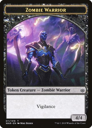 Zombie Warrior Token [War of the Spark Tokens] | Exor Games Bridgewater