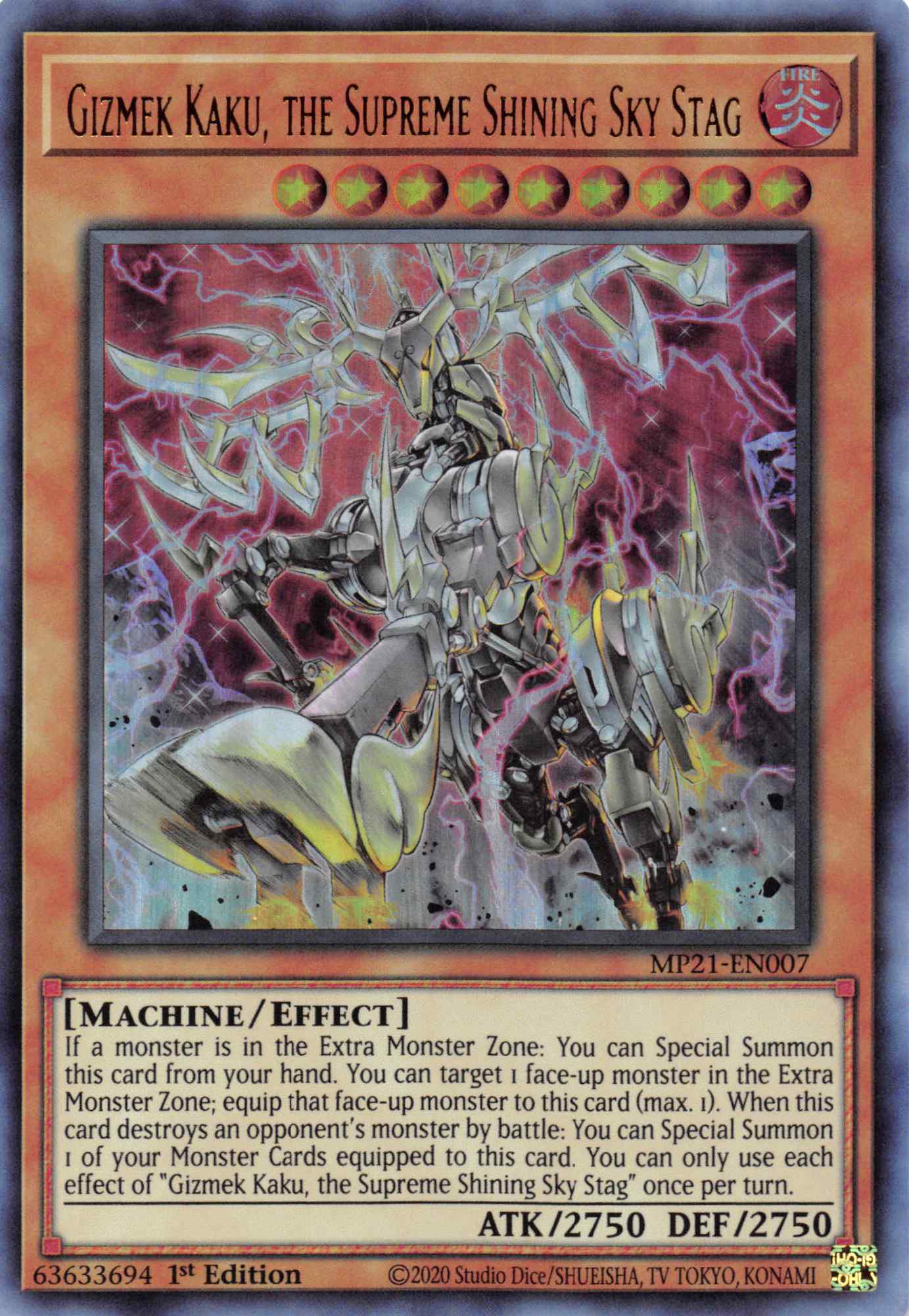 Gizmek Kaku, the Supreme Shining Sky Stag [MP21-EN007] Ultra Rare | Exor Games Bridgewater