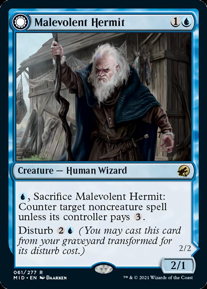 Malevolent Hermit // Benevolent Geist [Innistrad: Midnight Hunt] | Exor Games Bridgewater