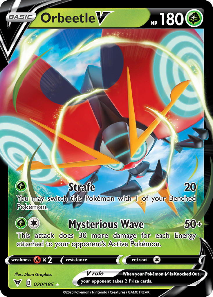Orbeetle V (020/185) [Sword & Shield: Vivid Voltage] | Exor Games Bridgewater