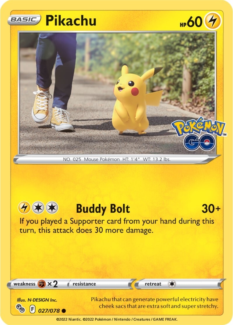 Pikachu (027/078) [Pokémon GO] | Exor Games Bridgewater