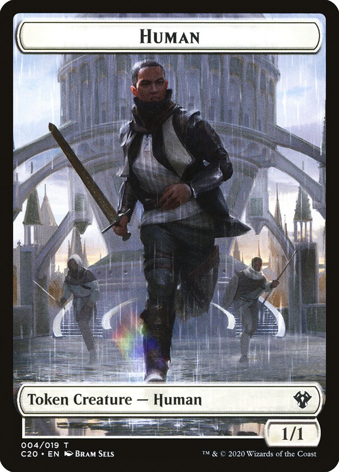 Human // Treasure Double-sided Token [Commander 2020 Tokens] | Exor Games Bridgewater