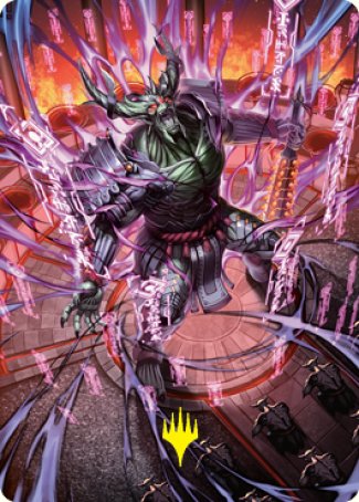 Hidetsugu, Devouring Chaos Art Card (Gold-Stamped Signature) [Kamigawa: Neon Dynasty Art Series] | Exor Games Bridgewater