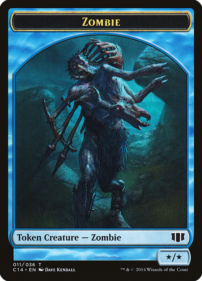 Whale // Zombie (011/036) Double-sided Token [Commander 2014 Tokens] | Exor Games Bridgewater