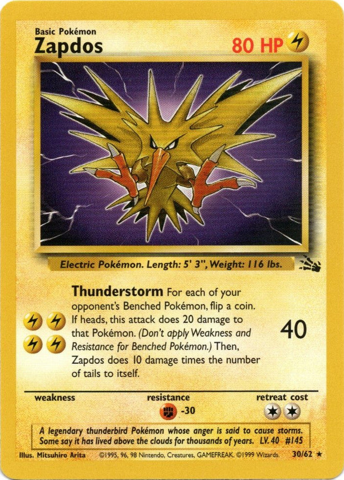 Zapdos (30/62) [Fossil Unlimited] | Exor Games Bridgewater