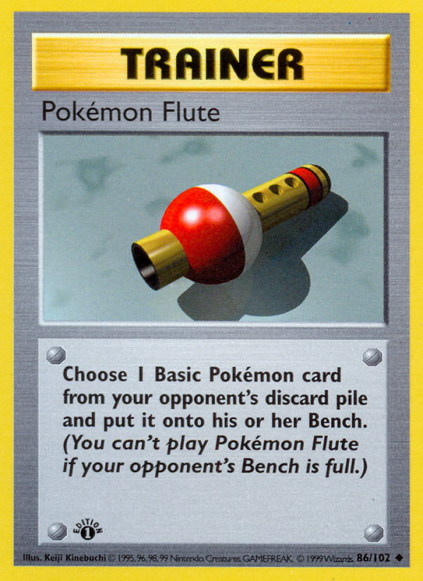 Pokemon Flute (86/102) (Shadowless) [Base Set 1st Edition] | Exor Games Bridgewater