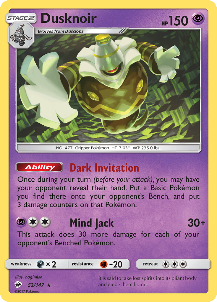 Dusknoir (53/147) [Sun & Moon: Burning Shadows] | Exor Games Bridgewater