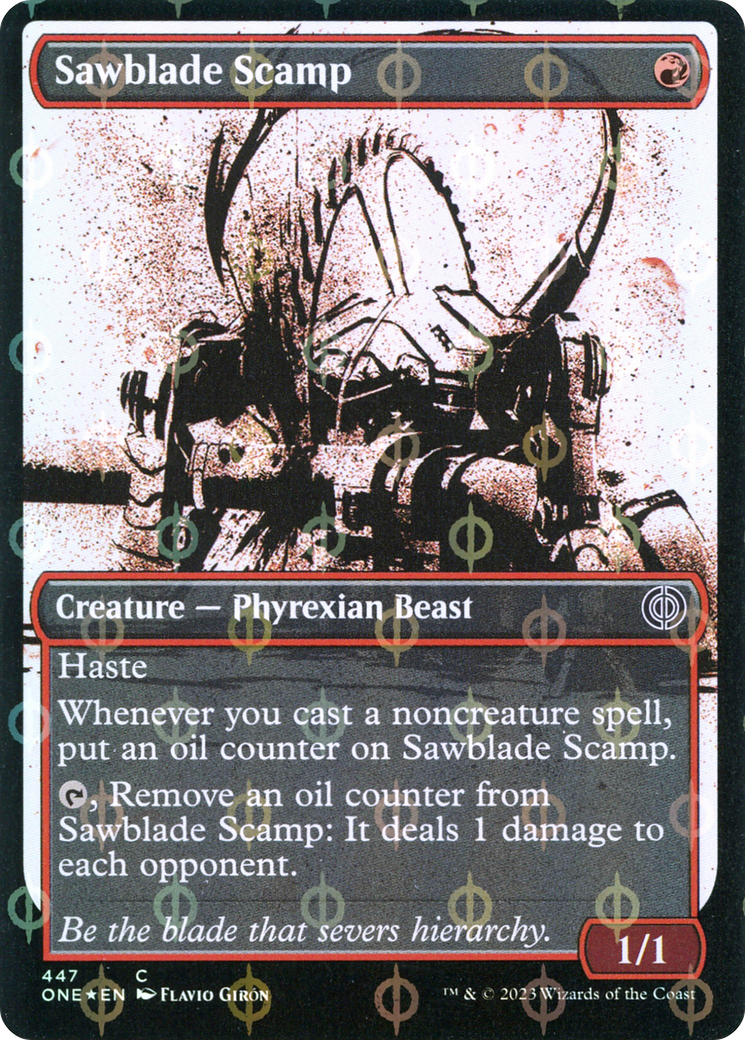 Sawblade Scamp (Showcase Ichor Step-and-Compleat Foil) [Phyrexia: All Will Be One] | Exor Games Bridgewater