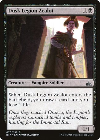 Dusk Legion Zealot [Rivals of Ixalan] | Exor Games Bridgewater