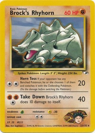 Brock's Rhyhorn (22/132) [Gym Heroes Unlimited] | Exor Games Bridgewater